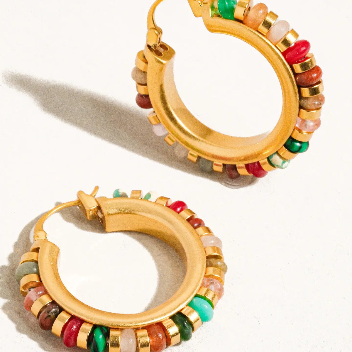 Capri Color Beaded Resort Hoop Earrings