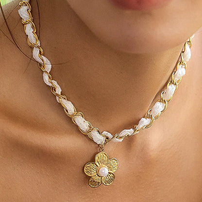 Journey Floral Chain Pendant Necklace
