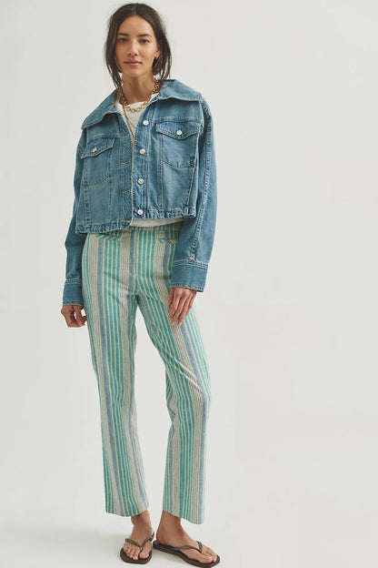 Free People Side to Side Cropped Denim Jacket