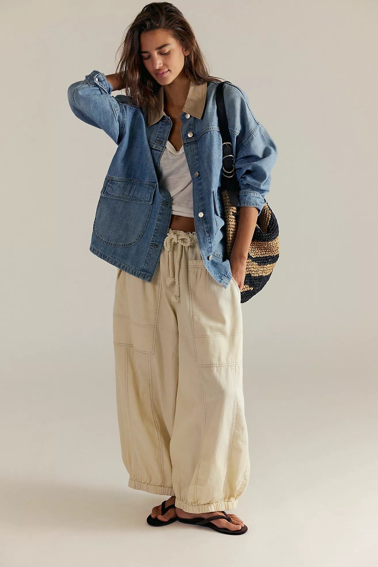 Free People Lemon Oversized Denim Jacket
