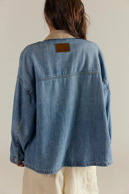 Free People Lemon Oversized Denim Jacket