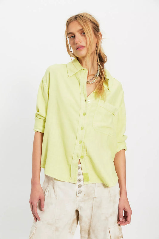 Free People Laurel Linen Button Down