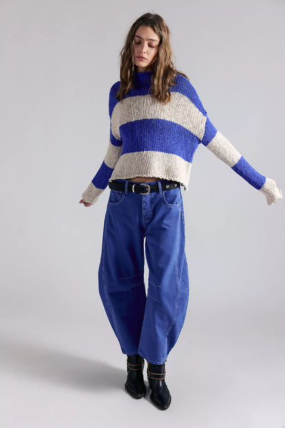 Free People Opal Rollneck Knit Stripe Sweater