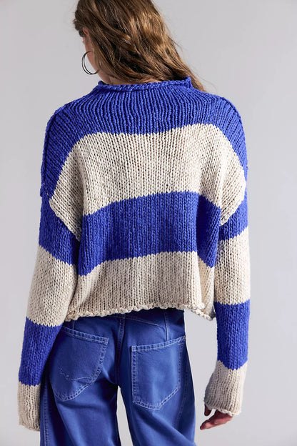 Free People Opal Rollneck Knit Stripe Sweater