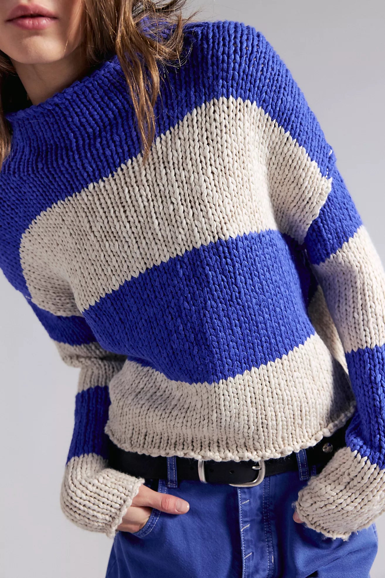 Free People Opal Rollneck Knit Stripe Sweater