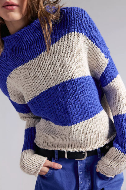 Free People Opal Rollneck Knit Stripe Sweater
