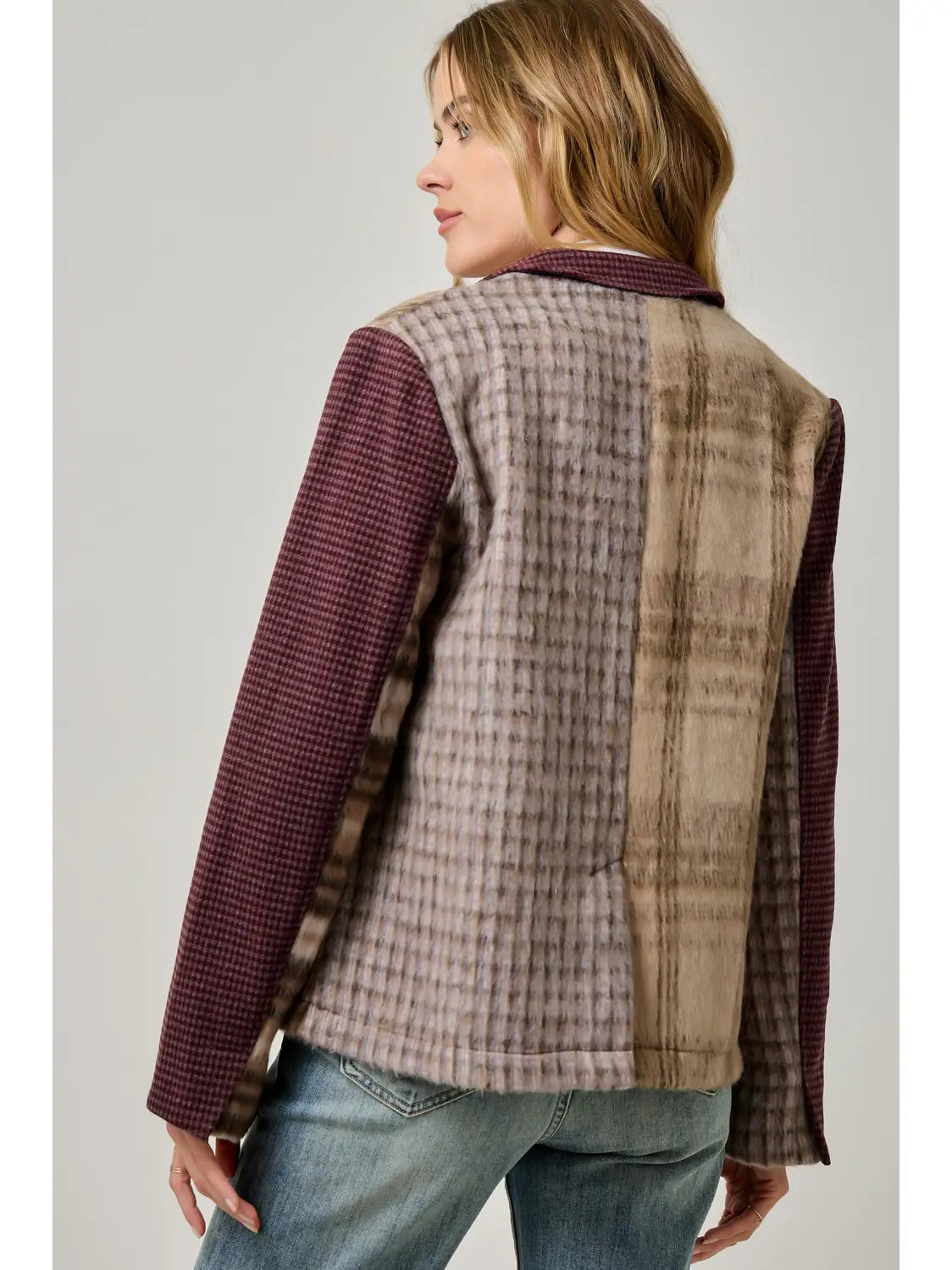 Plaid Mixed Media Sport Coat