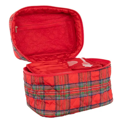 Plaid Holiday Makeup Bag