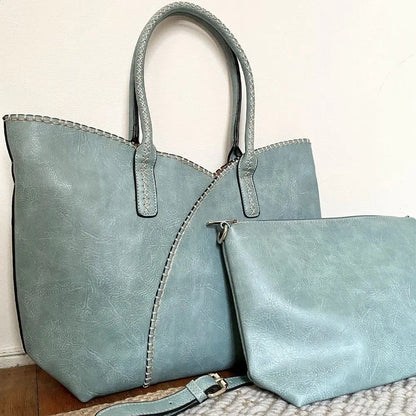 Stitch Trim Detail Shoulder/ Tote Bag