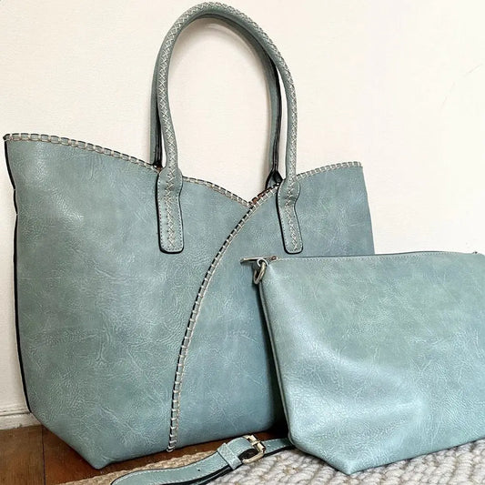 Stitch Trim Detail Shoulder/ Tote Bag