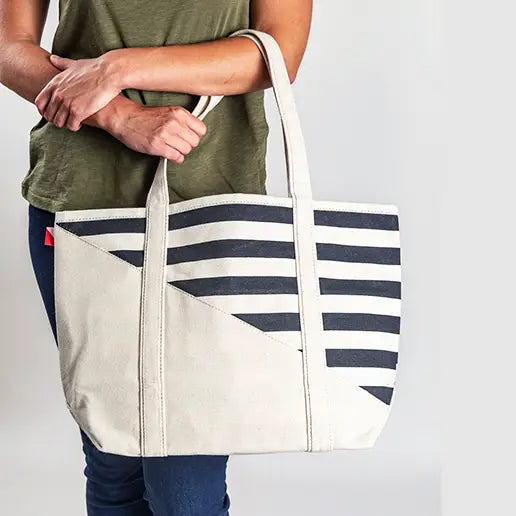 Contemporary Canvas Diagonal Design Tote bag