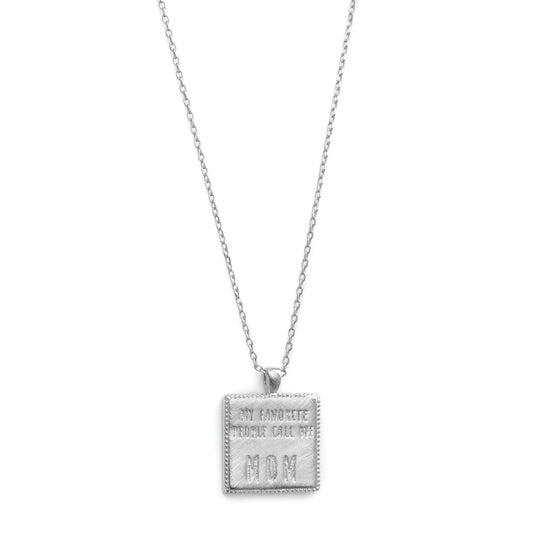 Call Me Mom Etched Necklace