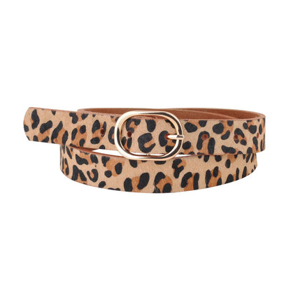 Leopard Print Calf Hair Belt