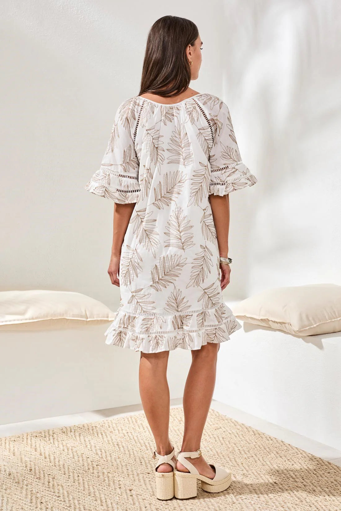 Tribal Embellished Dress with Raglan Sleeves