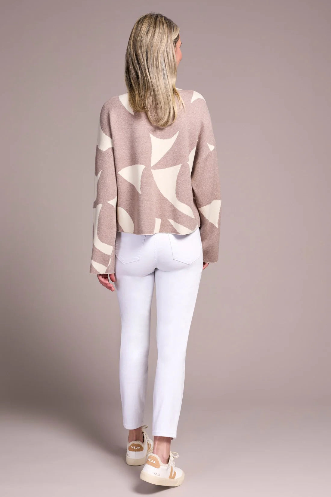 Tribal Mock Neck Printed Sweater