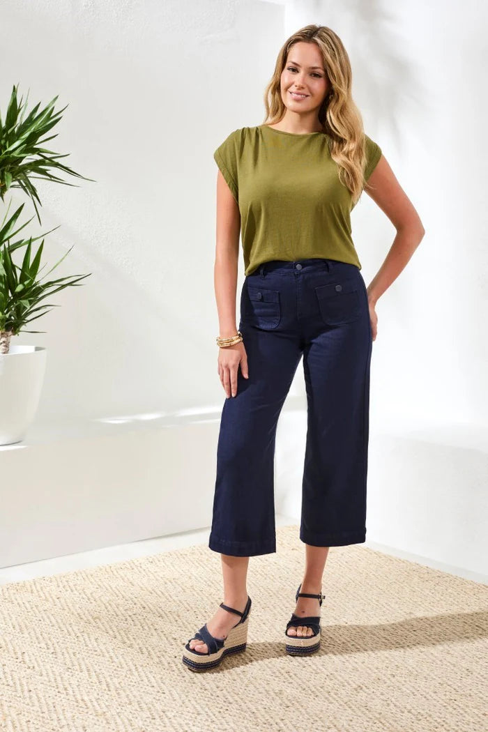 Tribal Sophia High Waisted Kick Flare Jeans W/ Front Pockets