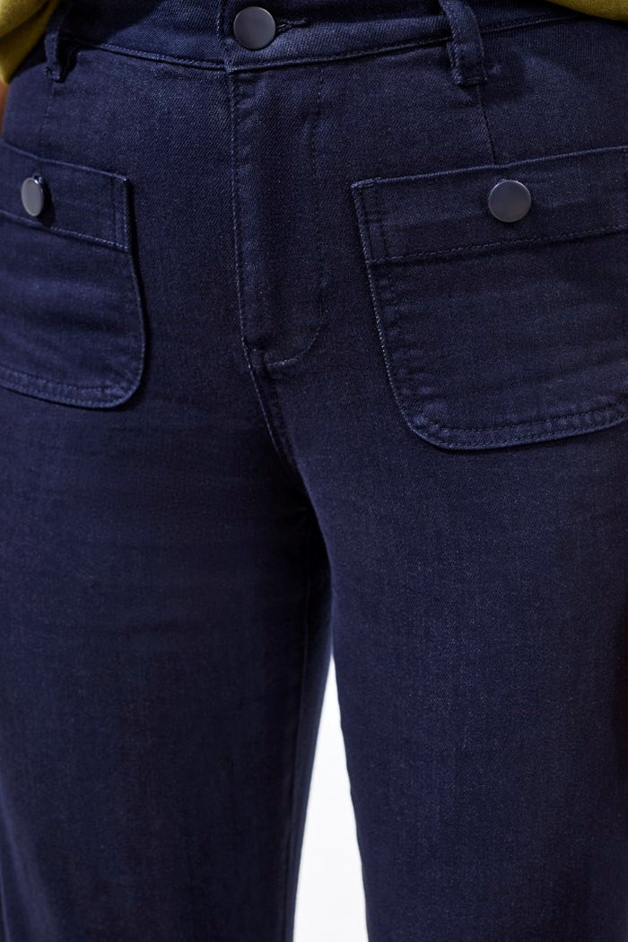 Tribal Sophia High Waisted Kick Flare Jeans W/ Front Pockets