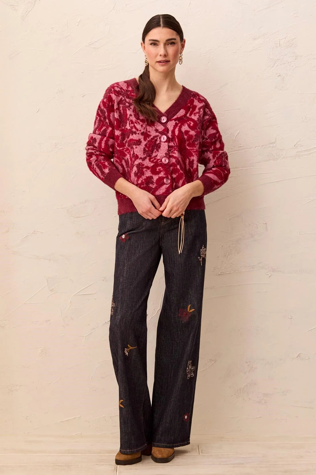 Tribal Wear Two Ways Button V-Neck