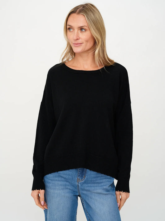 Six Fifty Angii Frayed Crew Sweater