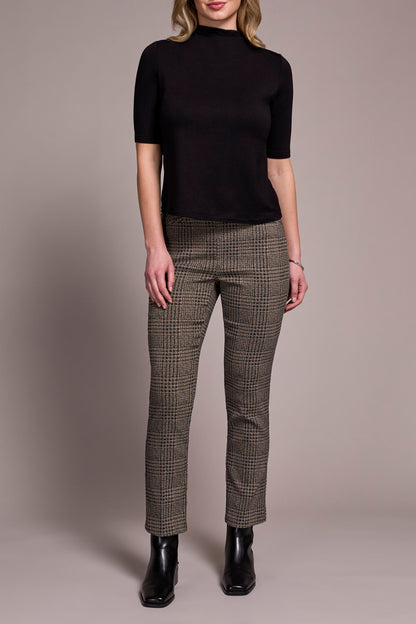 Tribal Funnel Neck Elbow Sleeve Knit