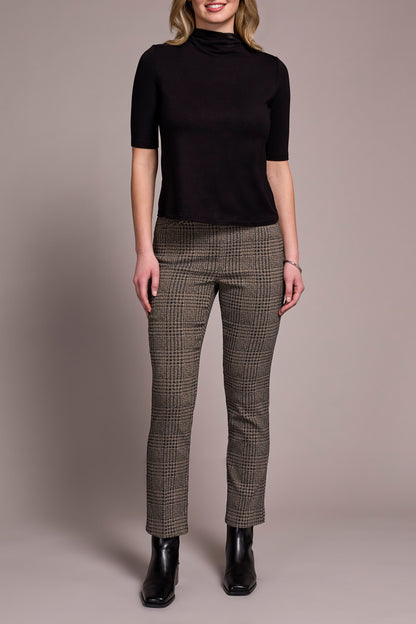 Tribal Funnel Neck Elbow Sleeve Knit