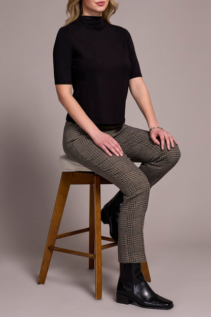 Tribal Funnel Neck Elbow Sleeve Knit