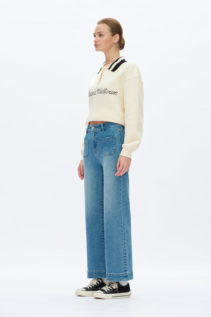 Bayeas High Rise Wide Leg W/ Patch Pockets