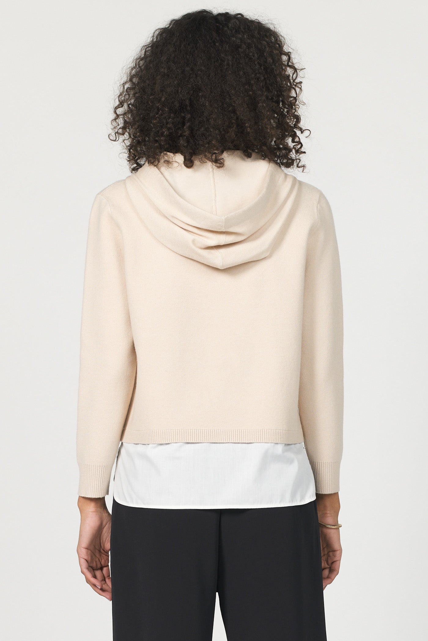 Another Love Shayna Hoodie Sweater W/ Contrast Hem
