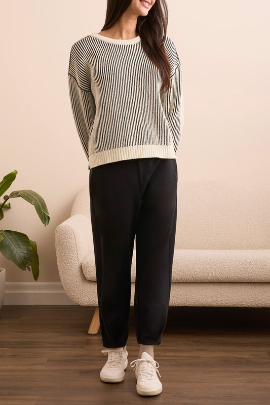 Tribal Ribbed Crew Neck Sweater