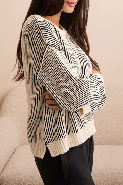 Tribal Ribbed Crew Neck Sweater