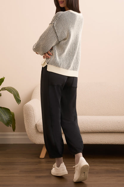 Tribal Ribbed Crew Neck Sweater