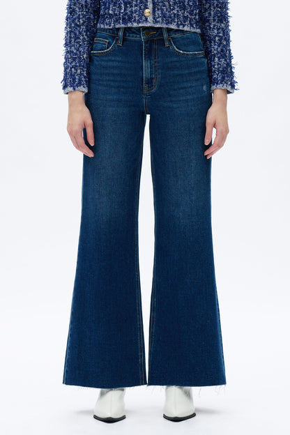 Bayeas Bella Super High Rise Wide Leg Raw Hem Denim