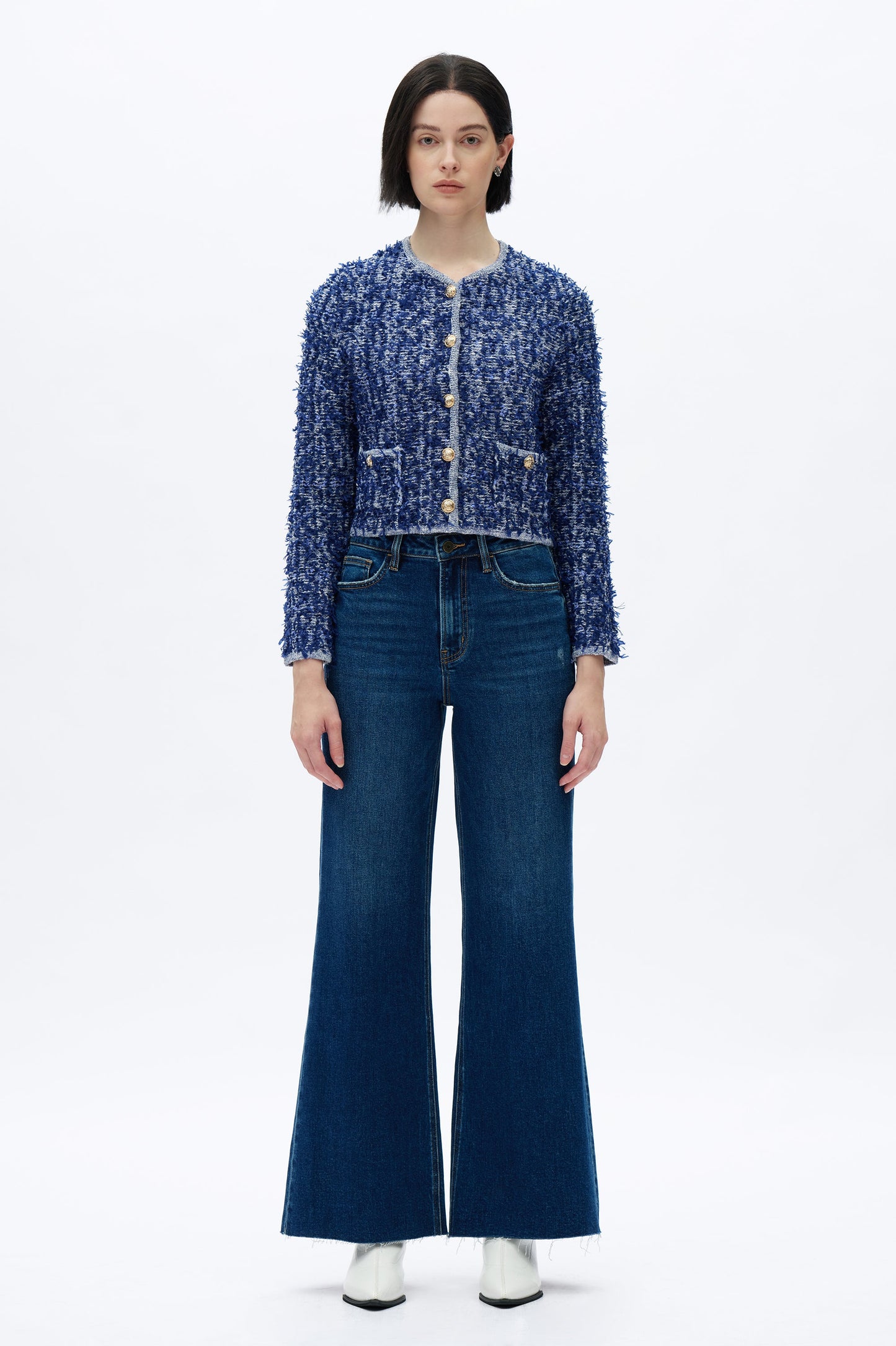 Bayeas Bella Super High Rise Wide Leg Raw Hem Denim