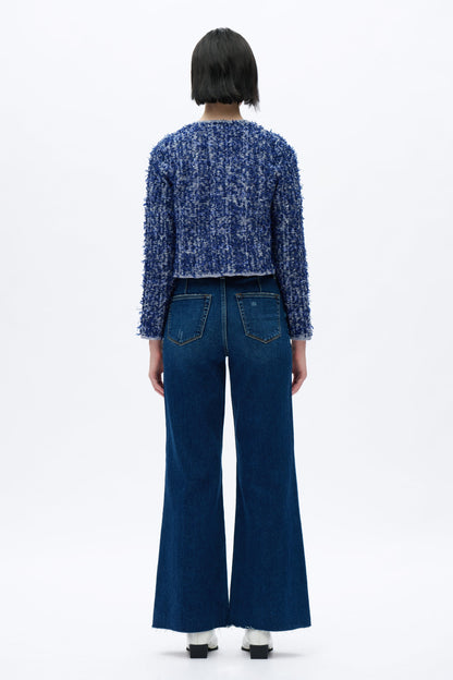 Bayeas Bella Super High Rise Wide Leg Raw Hem Denim