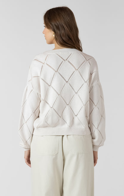 Dex Embroidered Pointelle Cardigan