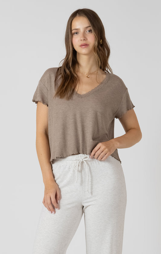 Dex Lace Trim Waffle Top