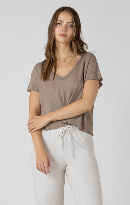 Dex Lace Trim Waffle Top