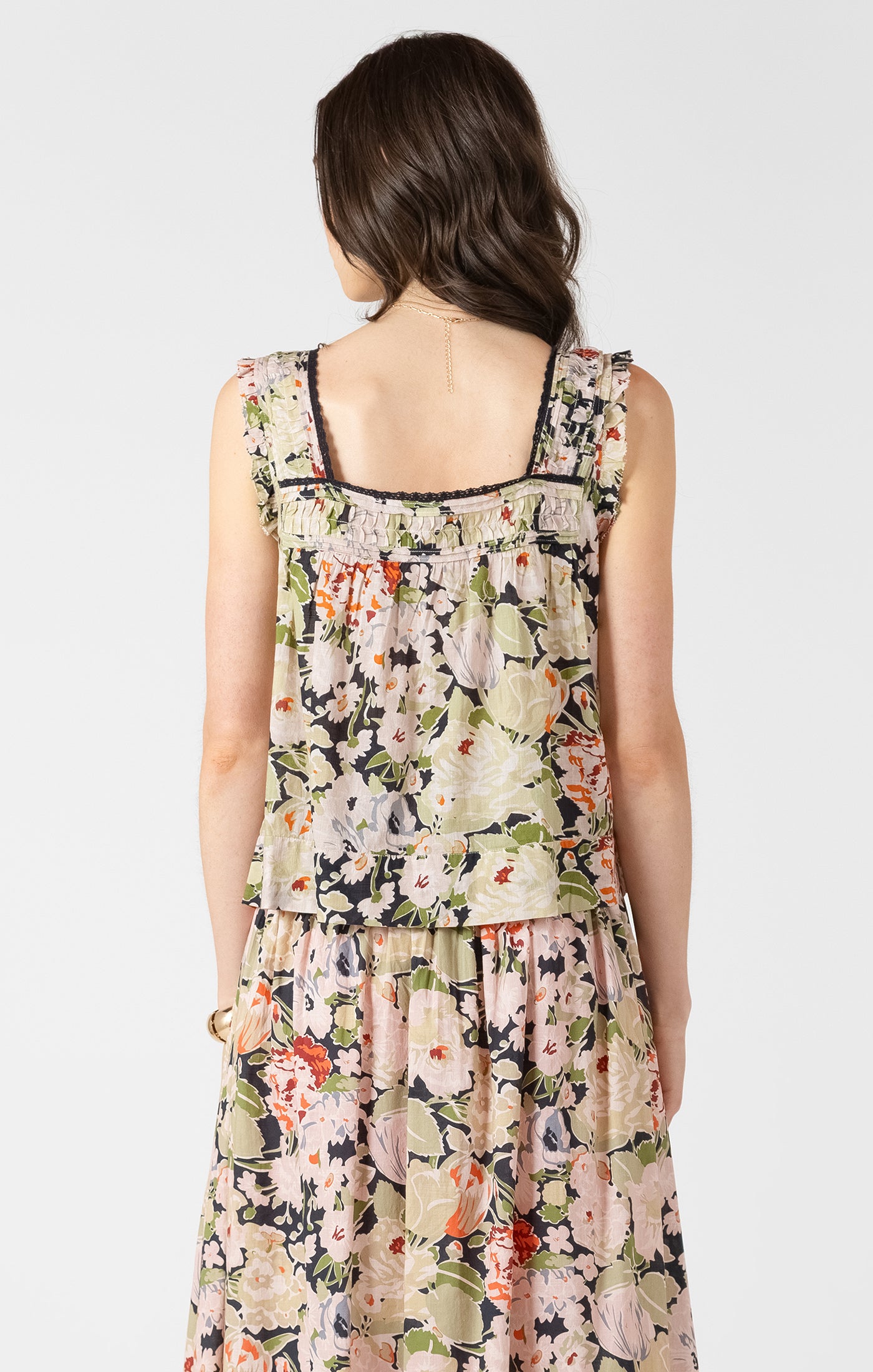Dex Pintuck Detail Floral Top