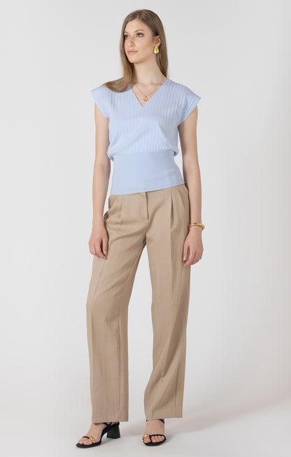 Dex Sleeveless Pleated Sweater