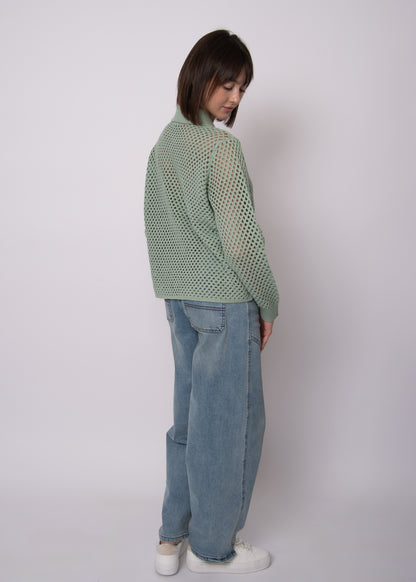 RD Style Open Knit Collared Sweater