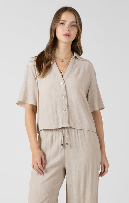 Dex Short Sleeve Button Down Blouse