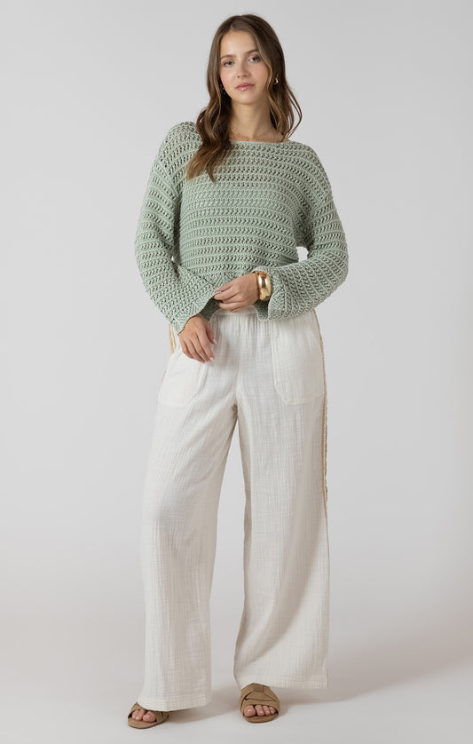 Dex Scalloped Hem Open Stitch Sweater
