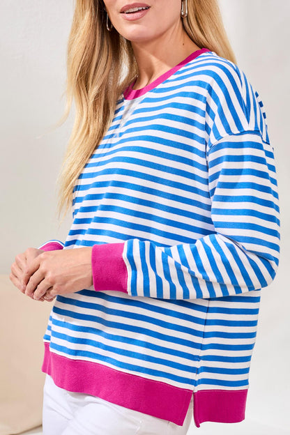 Tribal L/S Crew Neck Stripe Top