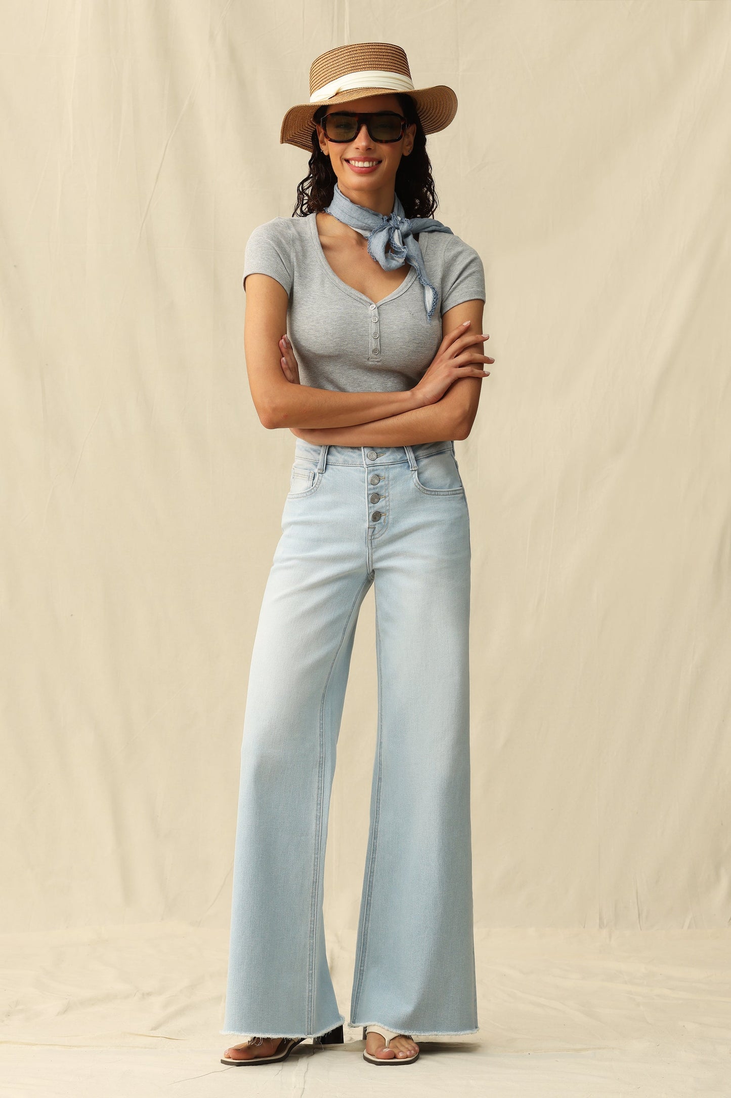 Bayeas Mid Rise Wide Leg