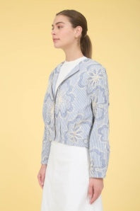 Zoe & Claire Embroidered Bomber Jacket