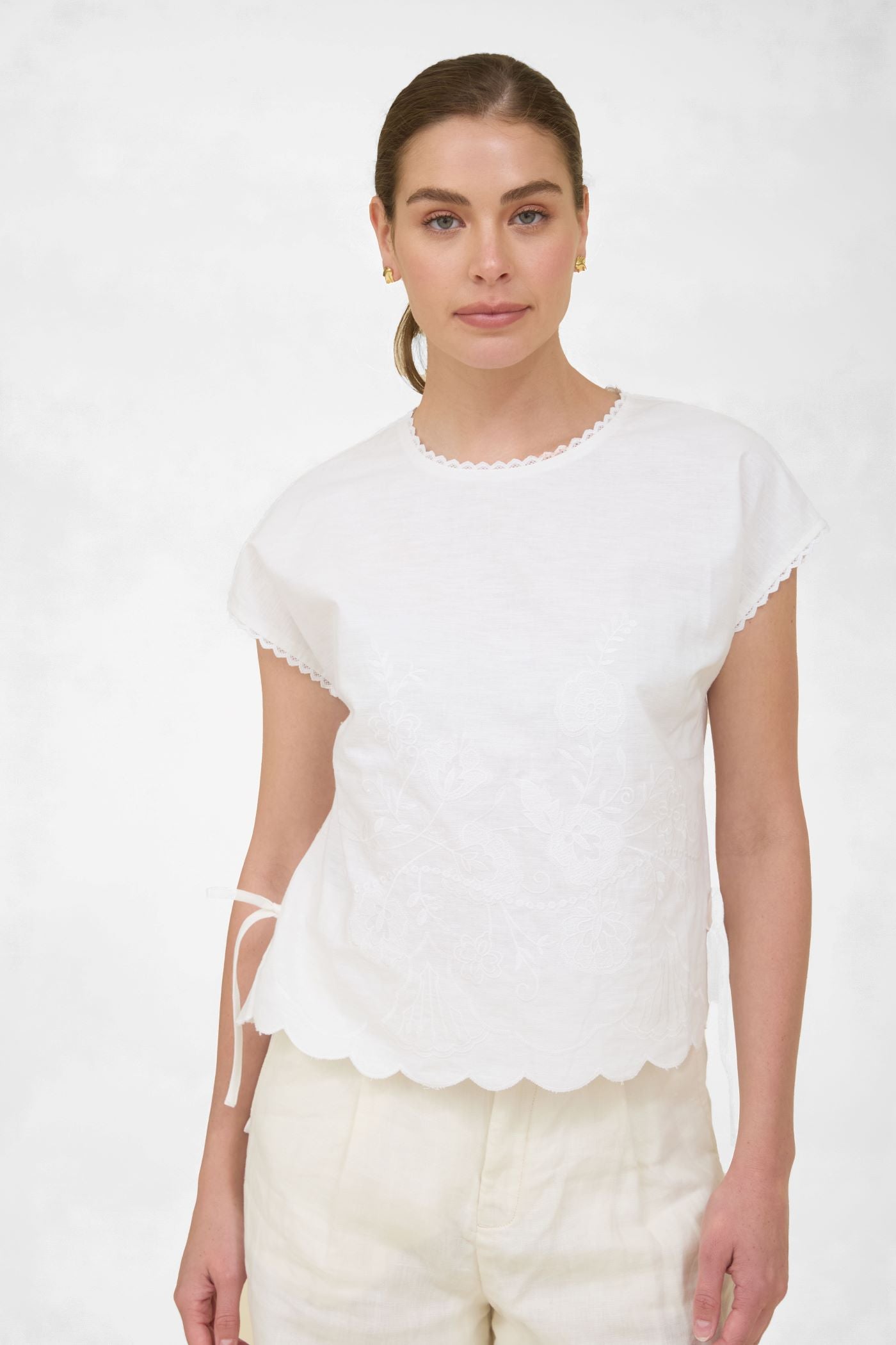 Zoe & Claire Dolman Sleeve Embroidered Top
