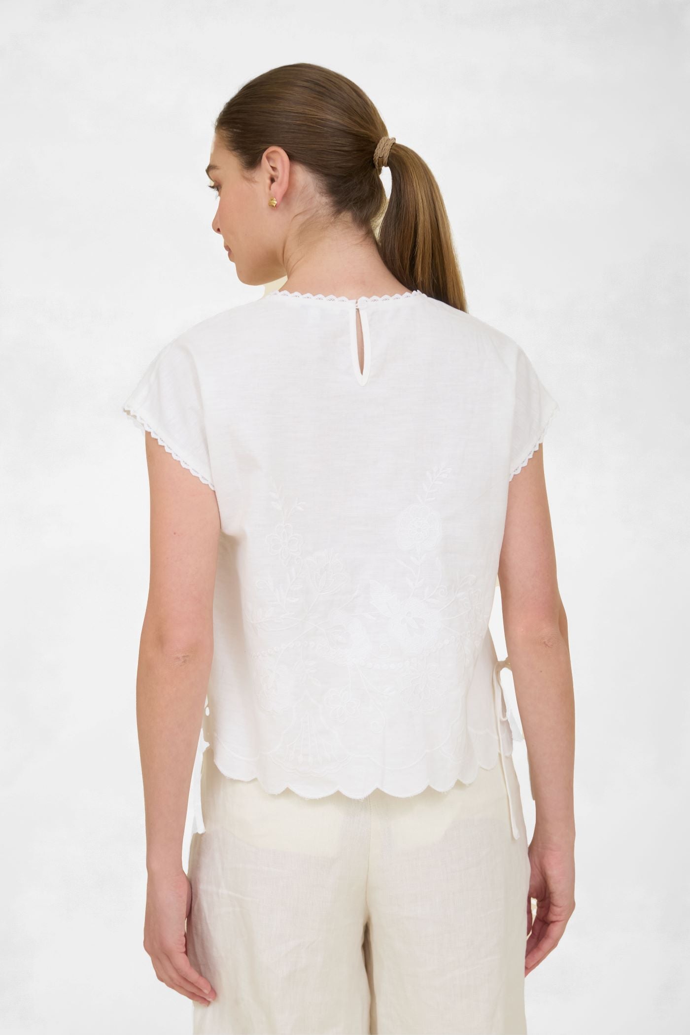 Zoe & Claire Dolman Sleeve Embroidered Top