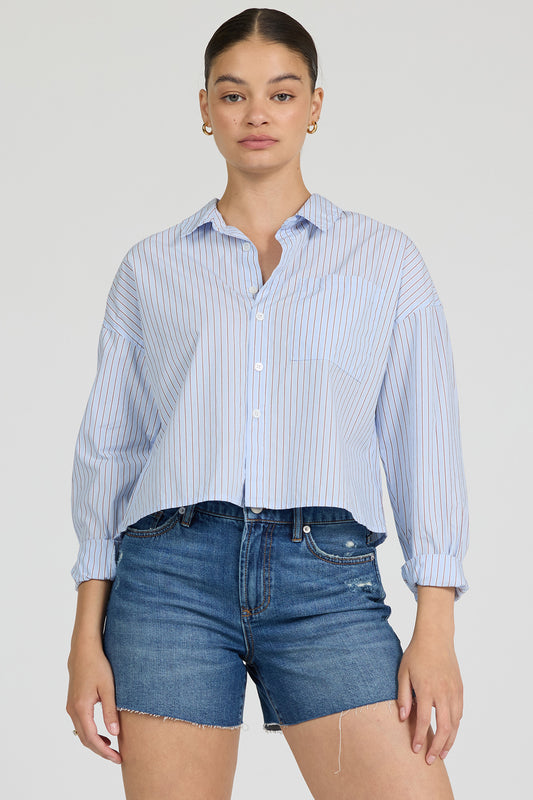 Dear John Adrianna Washed Stripe Woven Button Down