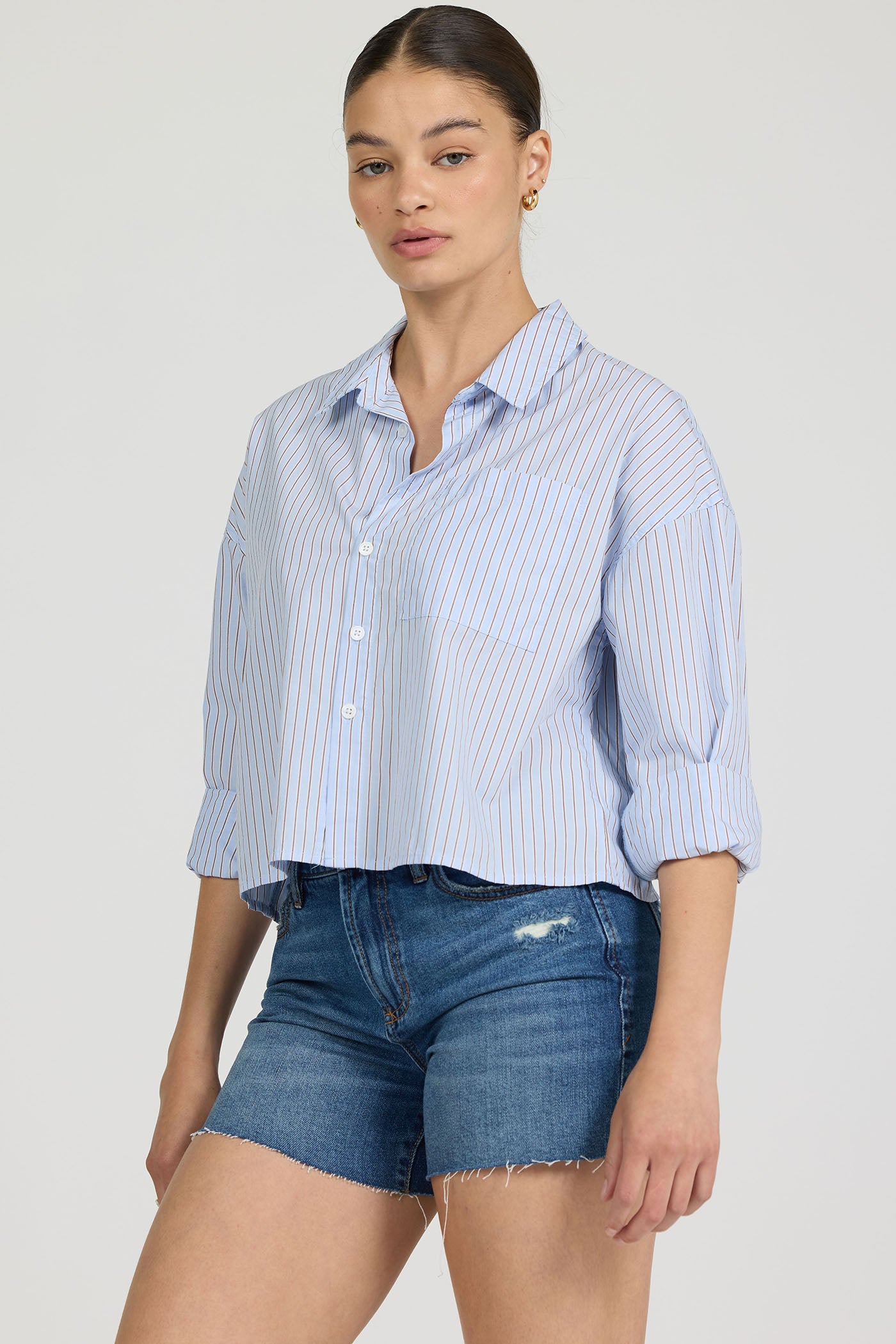 Dear John Adrianna Washed Stripe Woven Button Down