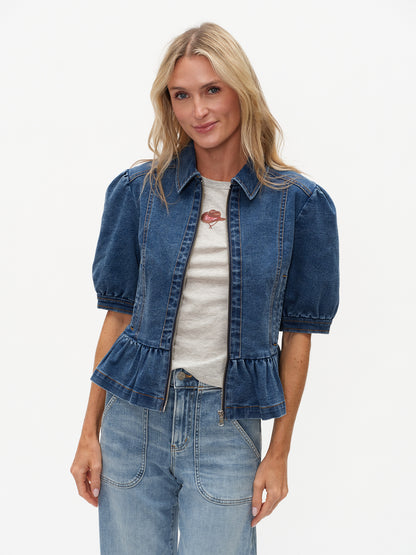 Six Fifty Delancey Denim Peplum Jacket